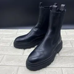 【美品】ZARA ザラ サイドゴアブーツ 36 チェルシー トラックソール 黒