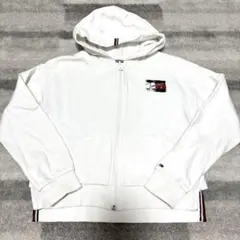 TOMMY HILFIGER キッズ ジップアップパーカー ホワイト