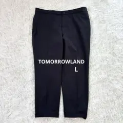 【日本製】トゥモローランド メンズ　ポリエステル ノープリーツスラック黒 Lのサムネイル