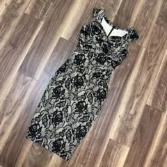 【Alexandra Mars】 レース花柄タイトドレス