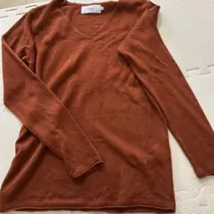 AZUL by moussy オレンジ Vネックセーター S