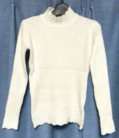 値下げ！M.K.S.Y.T ボトルネック フリルネック 長袖 カットソー 白