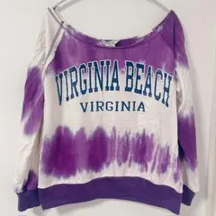 希少✨AMERICAN VINTAGE【M】タイダイ柄 スウェット ゆるだぼ 紫のサムネイル