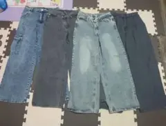 ワイドデニムパンツ 4点セット Mサイズ