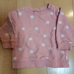 ピンク 水玉模様 トレーナー 80cm　おまけズボン付き