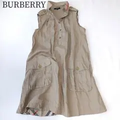 【BURBERRY/バーバリー】ノバチェック　ワンピース　リネン　ノースリーブ