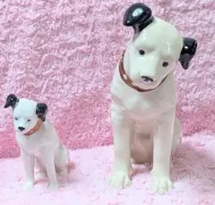 【✨即購入大歓迎✨】Victor犬 ニッパー 陶器置物 大小2体セット