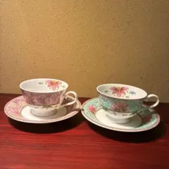 NARUMI 花柄カップとソーサーセット 2個