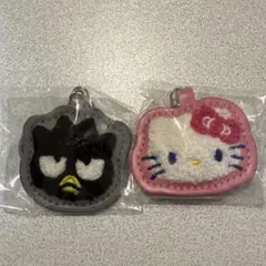 サンリオキャラクター サガラ刺繍 キーホルダー キティ＆ばつ丸