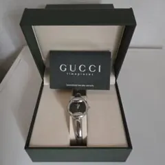 可動品 GUCCI テーブルクロック 210 置時計 Gロゴ ブラック文字盤