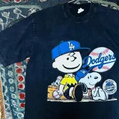 DodgersＴシャツ ティーシャツ ダメージ加工 Peanuts 男性 可愛い