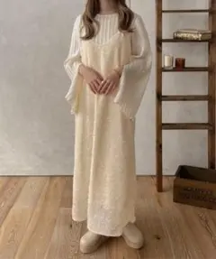 apres jour clair ジャガードストレートキャミワンピース