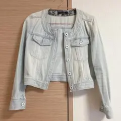 リエンダ☆ノーカラー　デニムジャケット　S