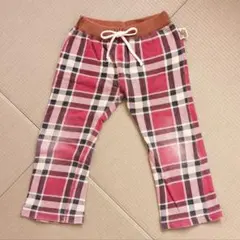 チャイルドチャンプ 赤 アイボリー 紺 チェック 長ズボン パンツ 110サイズ