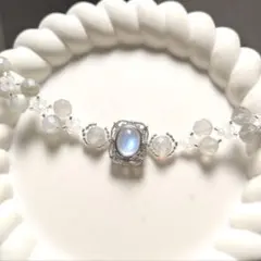 天然石 ムーンストーンとラブラドライトのブレスレット