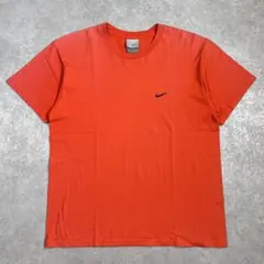 00s NIKE ナイキ ワンポイントTシャツ ロゴ刺繍 オレンジ S