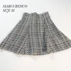美品　MERCURYDUO ツイードフレアスカート　Sのサムネイル
