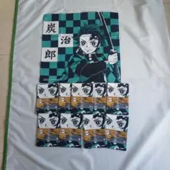 炭治郎 チェッカーパターン 風呂敷　綿100％ 10枚セット