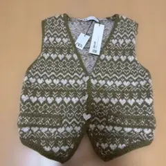 再値下げ★ ZARA ハート柄ニットベスト Sサイズ