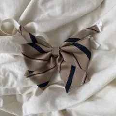 イーストボーイ リボン ベージュ ネイビー ストライプ