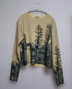 【NON TOKYO】リブ 長袖カットソー　プリント　日本製