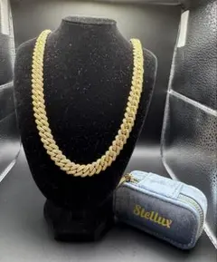 【今流行り】細めマイアミキューバンチェーン ネックレス ブリンブリン