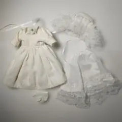 ホワイトドレスとレース帽子セット　ピュアニーモ　リカちゃん