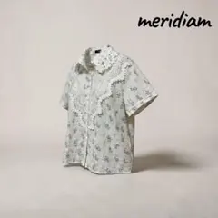 Meridian 花柄 レース 半袖ブラウス，シャツ 刺繍 コットンのサムネイル