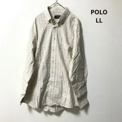 POLO チェックシャツ LL メンズ 長袖 コットン　カジュアル　ポロ
