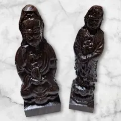 ‪✿木製 観世音様 2体セット