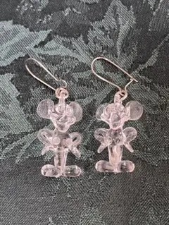 ミッキーマウス　ピアス　ガラスの靴　ディズニーランド　透明