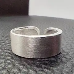 シルバーリング　平打ち　艶消し　マット系　オープンリング