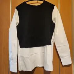 ZARA 長袖プリーツトップス EUR XS 黒・白