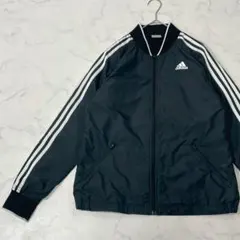 adidas 大きいサイズ 異素材 ロゴ 長袖 フルジップ ジャンパー OTのサムネイル