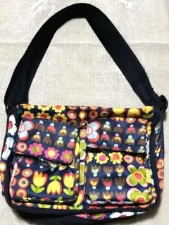 レスポートサックresportsac 花柄ナイロンショルダーバッグ訳あり
