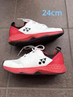 YONEX SHT106 テニスシューズ 24.0cm ホワイト/レッド