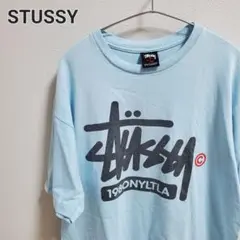 STUSSY　ステューシー　 ワールドツアー　ブルー Tシャツ 　フェード