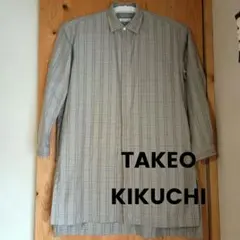 タケオ・キクチ 長袖シャツ M グレー チェック柄
