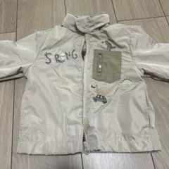 恐竜刺繍 ベージュジャケット　80センチ