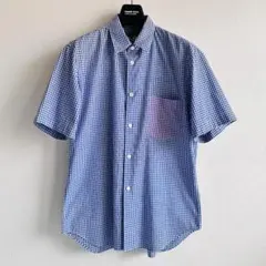 美品】COMME des GARCONS ギンガムチェック 半袖シャツ 青 - メルカリ