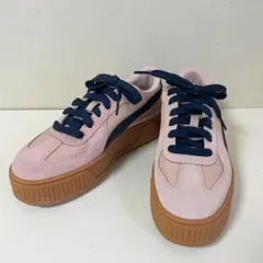 美品 PUMA 厚底スニーカー KARMEN T2S 23.5 ピンク ネイビー