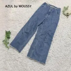 アズールバイマウジー　デニム　ジーンズ　ワイド　カジュアル　カットオフ　アメカジ