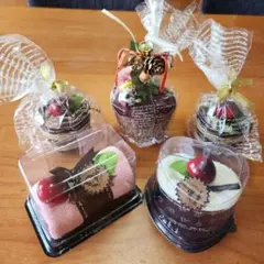 【未開封】ケーキ型タオルハンカチ　ハンドタオル　クリスマスオーナメント　飾り