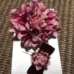 コサージュ 結婚式 髪飾り