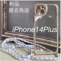 iPhone14plus 携帯ケース　新品クリアケースショルダー　スマホカバーのサムネイル