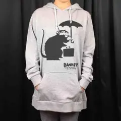 新品 ビッグ プリント BANKSY バンクシー ネズミ グラフィティ パーカー