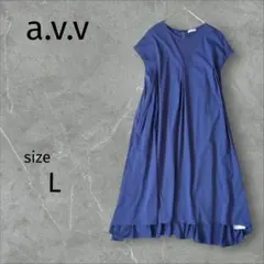 a.v.vネイビー ノースリーブ カットソーワンピース