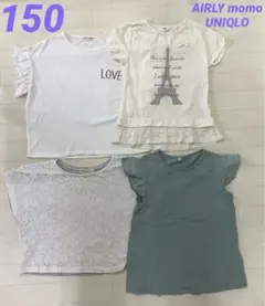 女の子　150 Tシャツ　レース　花柄　リボン　フリル　ユニクロ　半袖　夏