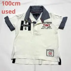 100cm トミーヒルフィガー ポロシャツ used 白　ホワイト