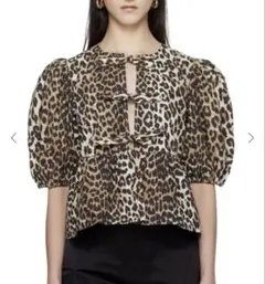 【美品】MIUMIU ヒョウ柄フリル長袖ワンピース　36 miumiuヒョウ柄ジャガード袖フリルワンピース36 - メルカリ